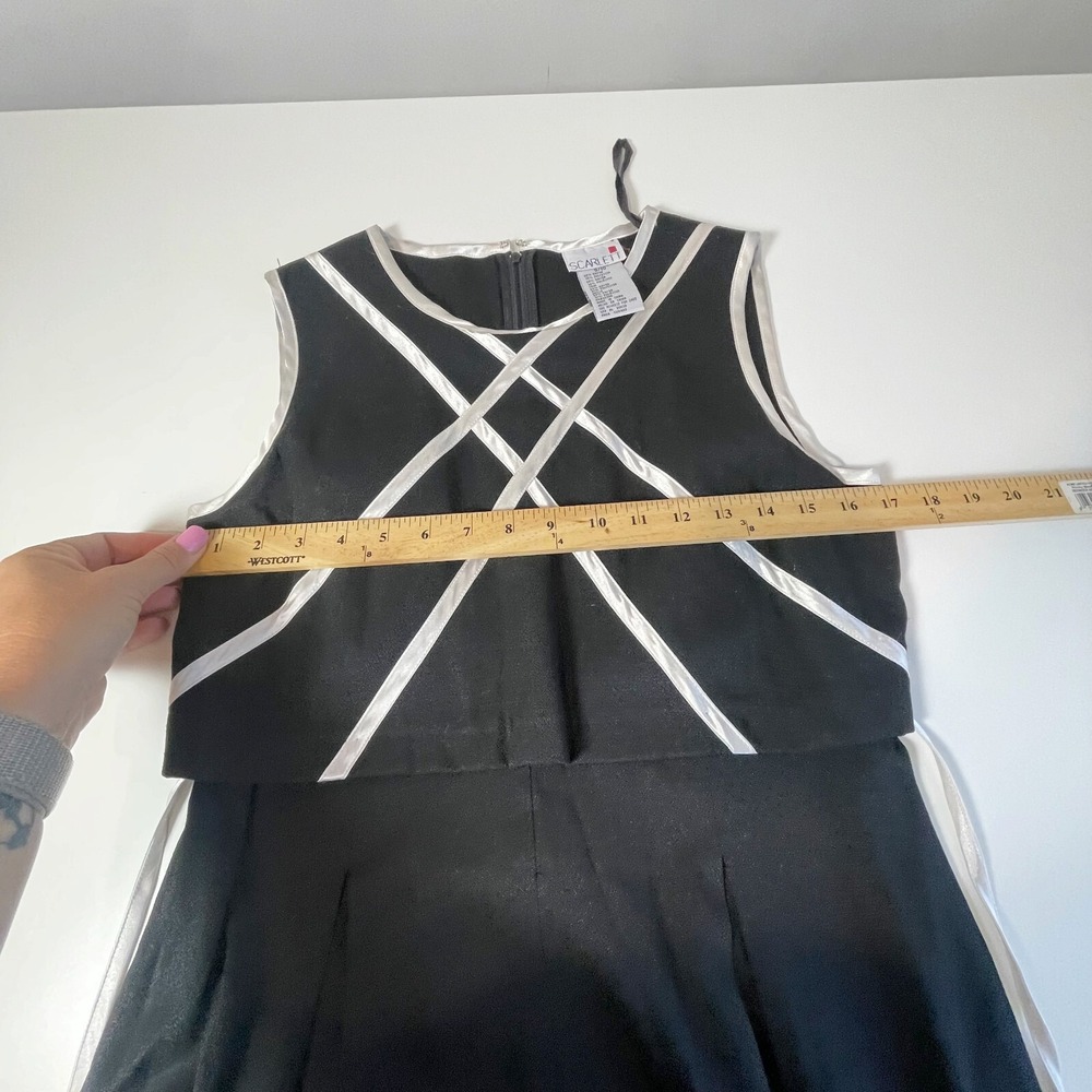 Scarlett Womens Junior Sleeveless One Piece Jumpsuit Black‎ Size 9/10 Tie Waist - Picture 8 of 11
